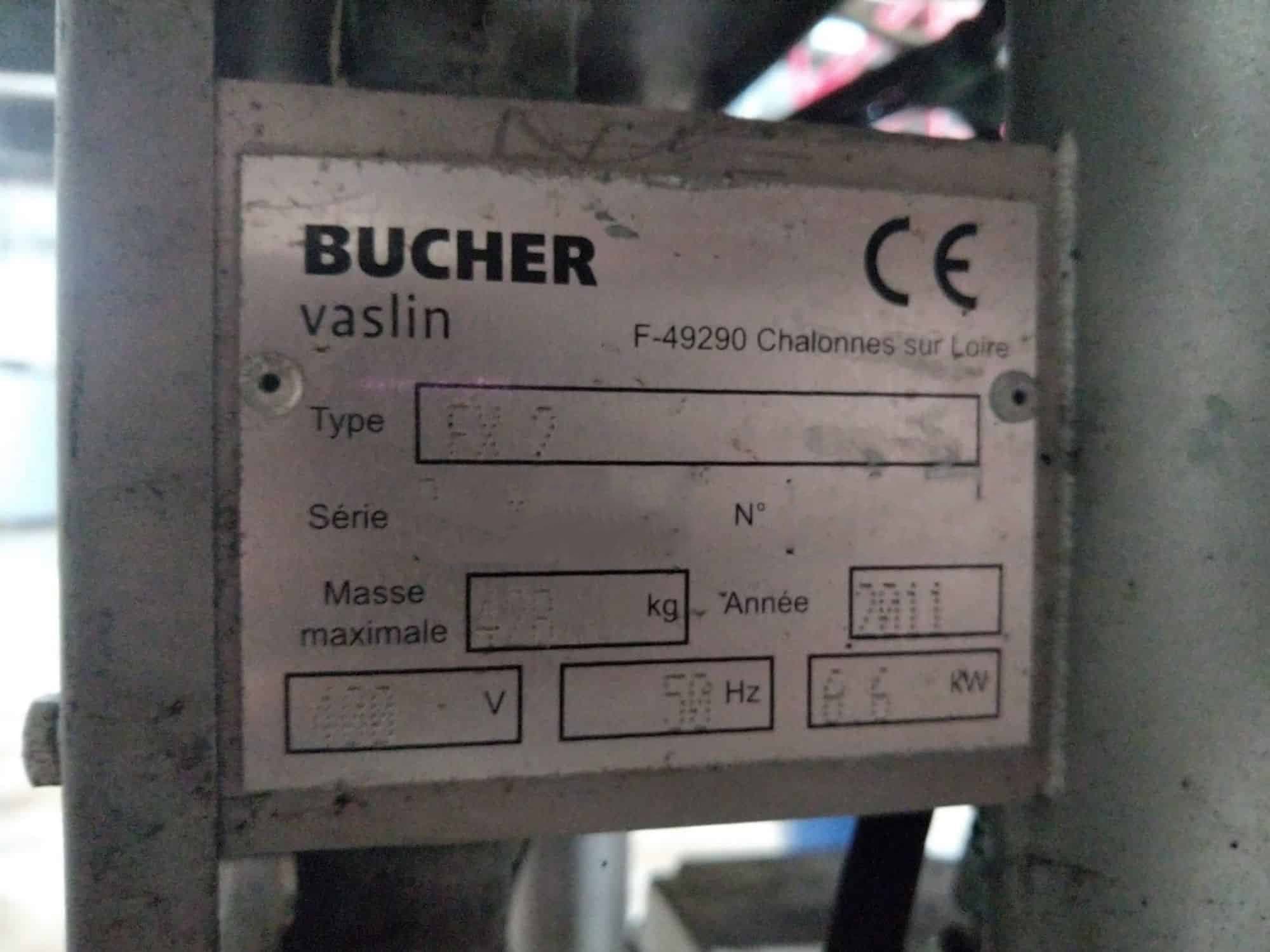 Plaque signalétique of Bucher Flavy FX – FX2