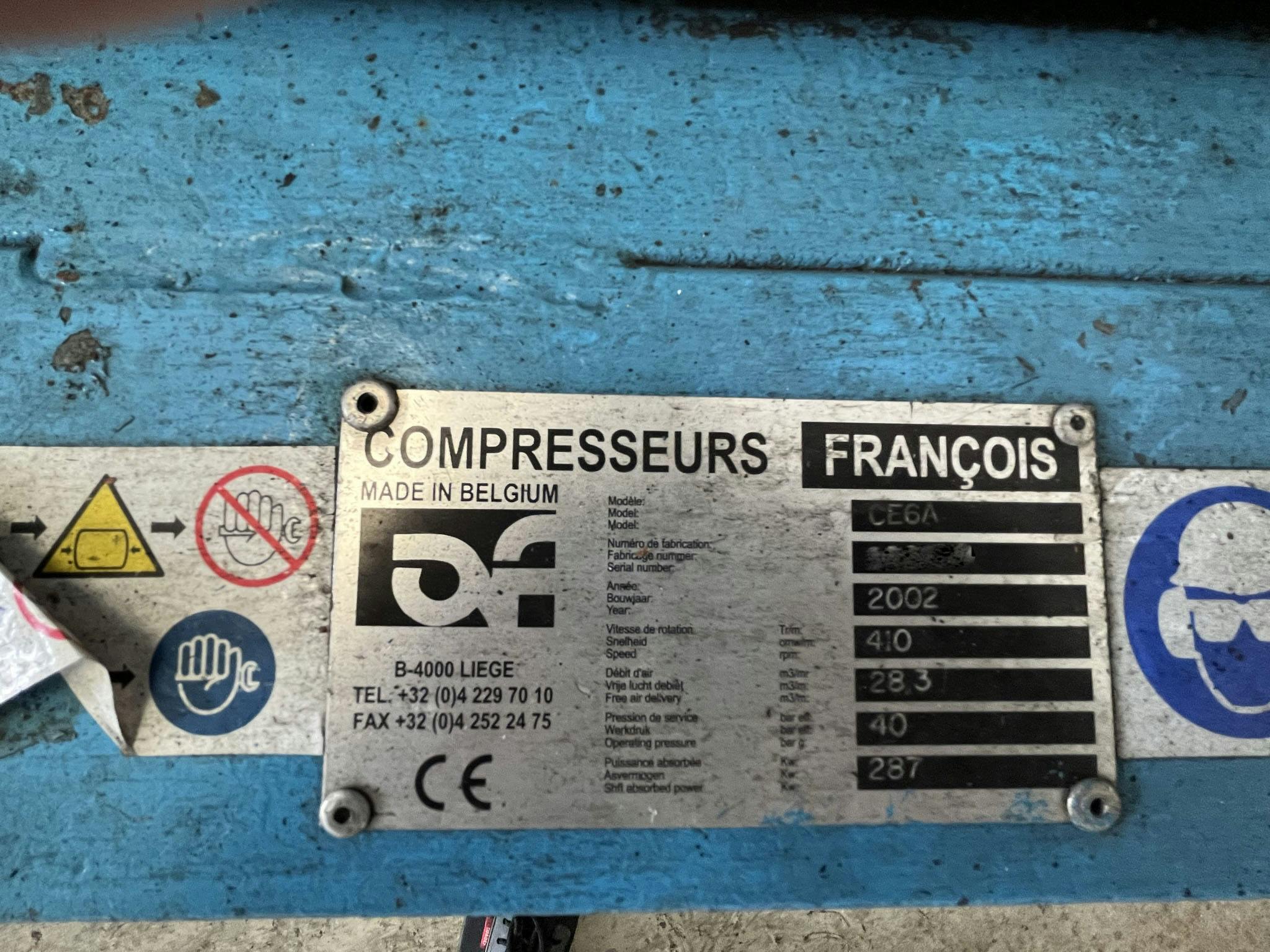 Plaque signalétique of AF Compressors CE6SG40