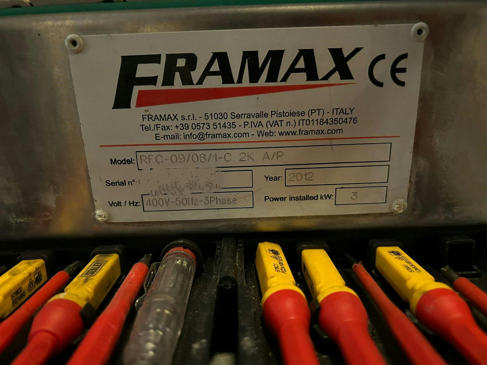 Plaque signalétique of Framax RFC‐09/08/1‐C 2K A/P 